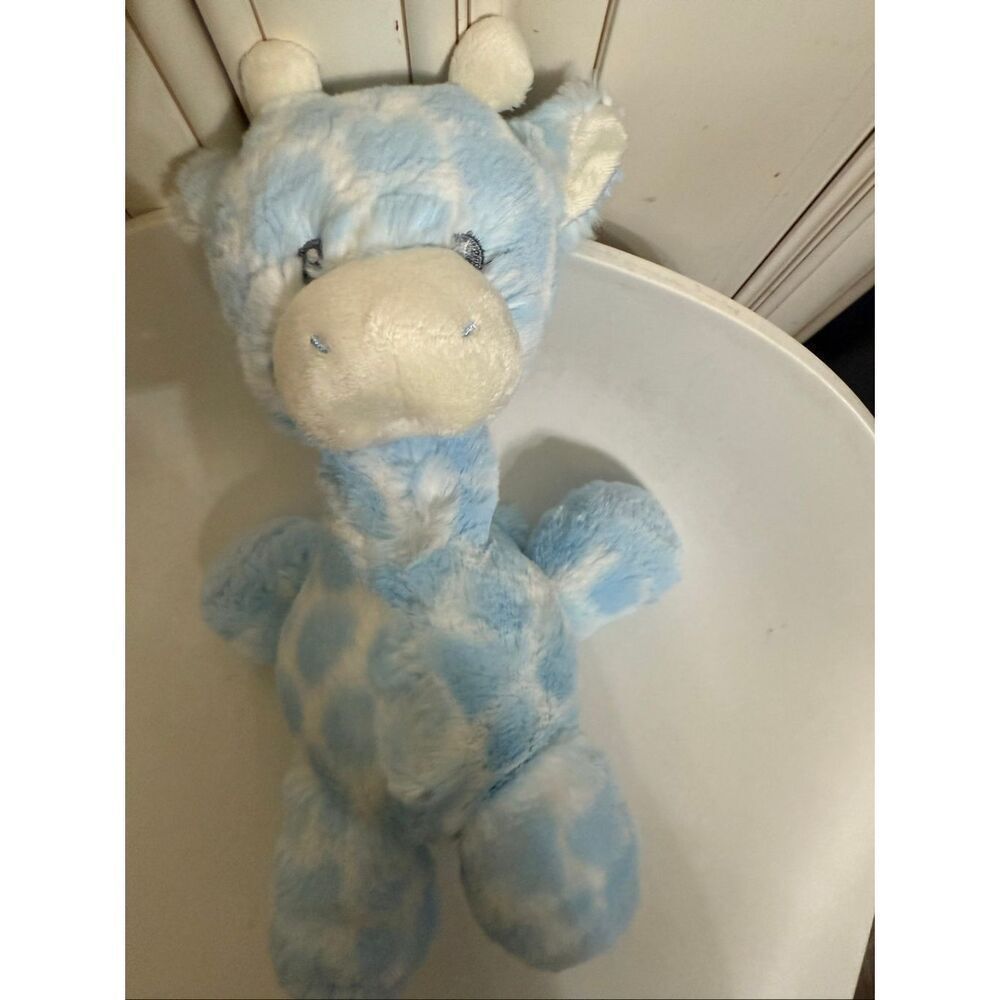 Jolitee by Ebba Baby Loppy Giraffe Rattle Plush Stuffed Animal Toy Blue NWOT
